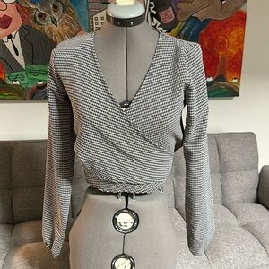 J Galt Wrap-around long sleeve blouse